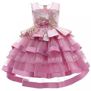 Luxury Floral Lace Boutique Birthday Wedding Formal Flower Girl Dress 5023